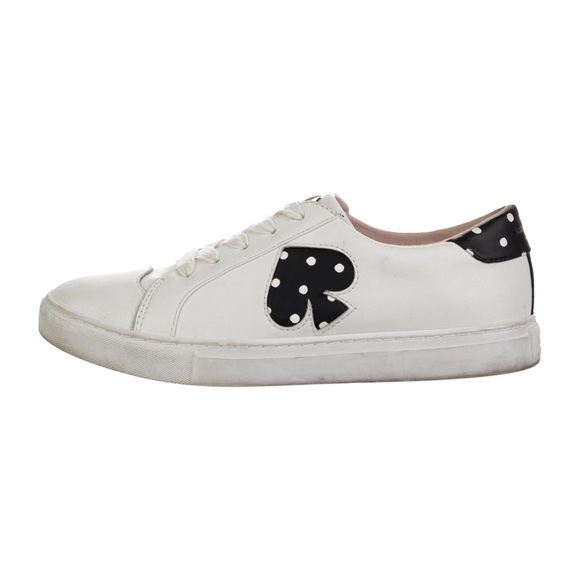 Kate Spade White Leather Upper with black polka dot spade - Picture 3 of 12